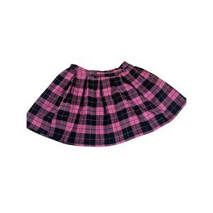 Hot Topic Women's Pink And Black Tartan Mini Skirt - Medium